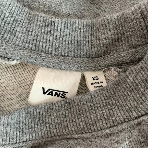 Vans Heather Gray Icon Pullover Cropped Sweatshirt Xsmall Women’s - Picture 7 of 9